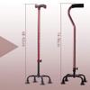 SilteD Walking Stick Four Feet Elderly Non Slip Cane Adjustable Height Adjustable Aluminum Alloy Crutch Walker,Straighthandle,Curvedhandle Practical Present view 3
