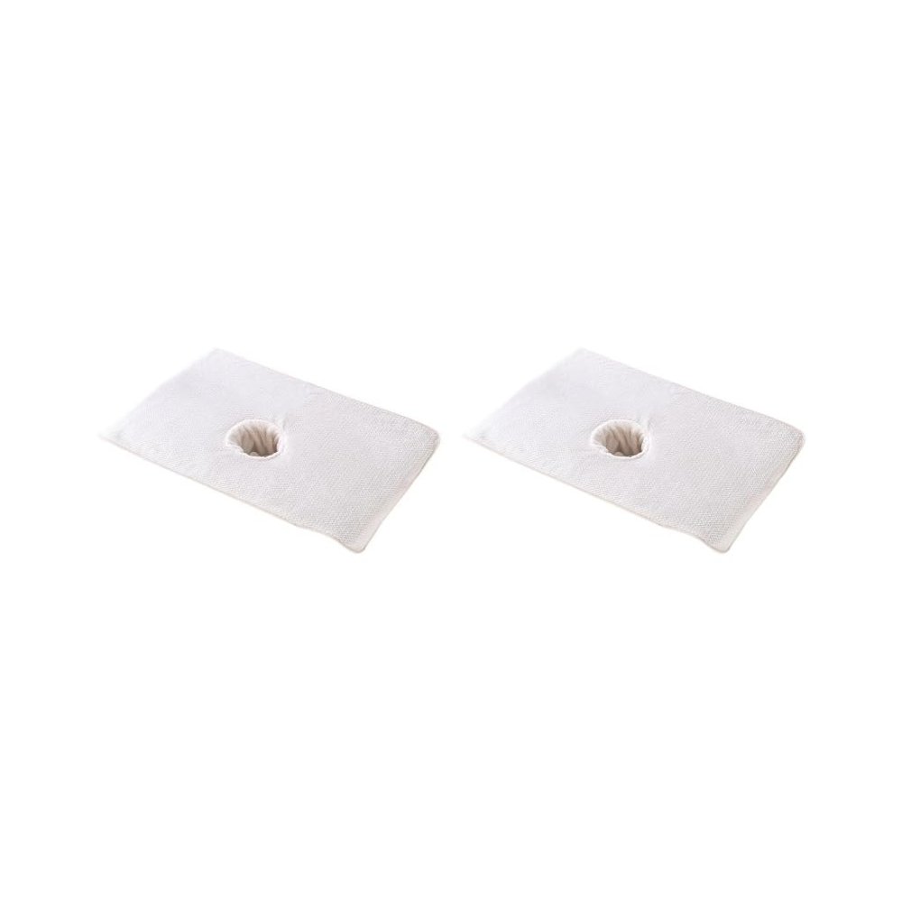 2 set of Massage Table Cover with Face Breath Hole 50x80 cm Reusable for Beauty Salon, White, 50 x 80 cm