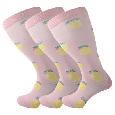3 Pack Plus Size Compression Socks for Women and Men, 20-30mmhg Extra Large Wide Calf Knee High Stockings for Circulation Support (3XL, YS001-65)