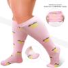 3 Pack Plus Size Compression Socks for Women and Men, 20-30mmhg Extra Large Wide Calf Knee High Stockings for Circulation Support (3XL, YS001-65) view 4