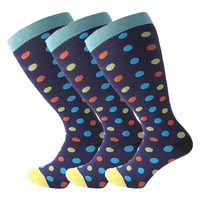3 Pack Plus Size Compression Socks for Women and Men, 20-30mmhg Extra Large Wide Calf Knee High Stockings for Circulation Support (3XL, YS001-13)