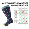 3 Pack Plus Size Compression Socks for Women and Men, 20-30mmhg Extra Large Wide Calf Knee High Stockings for Circulation Support (3XL, YS001-13) view 3