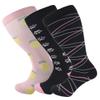3 Pack Plus Size Compression Socks for Women and Men, 20-30mmhg Extra Large Wide Calf Knee High Stockings for Circulation Support (7XL, YS001-65+2+23) view 1