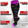 3 Pack Plus Size Compression Socks for Women and Men, 20-30mmhg Extra Large Wide Calf Knee High Stockings for Circulation Support (2XL, YS001-6) view 4