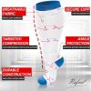 3 Pack Plus Size Compression Socks for Women and Men, 20-30mmhg Extra Large Wide Calf Knee High Stockings for Circulation Support (4XL, YS001-6+46+65) view 4