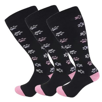 3 Pack Plus Size Compression Socks for Women and Men, 20-30mmhg Extra Large Wide Calf Knee High Stockings for Circulation Support (4XL, YSZ06-2)