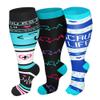 3 Pack Plus Size Compression Socks for Women and Men, 20-30mmhg Extra Large Wide Calf Knee High Stockings for Circulation Support (2XL, WQH166) view 1