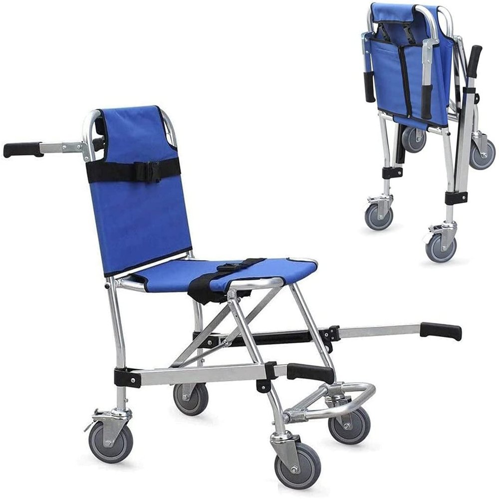 Outdoor Comfortable Mobile Wheelchair Displacement Machines,Foldable Emergency Stair Evacuation Chair Medical Emergency Patient Transfer Mobile Equipment Suitable for Room Ambulance