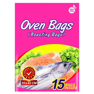 15Roasting Oven Bags, Cooking Roasting Bags Medium Size for Meats Chicken Fish Vegetables (1, 35 x 43 cm)