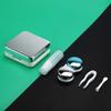Contact Lens Case Portable Reflective Cover Contact Box with Mirror Tweezers Remover Tool Solution Bottle Cute Travel Kit Box for Daily Outdoor(Silver) view 3