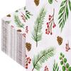 100 Christmas Cocktail Napkins Holiday Disposable Napkins, 3 Ply Holly Mistletoe Berries Greenery Beverage Guest Hand Towels for Xmas Holiday Party Home Dinner Kitchen Bathroom Powder Room view 1