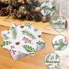 100 Christmas Cocktail Napkins Holiday Disposable Napkins, 3 Ply Holly Mistletoe Berries Greenery Beverage Guest Hand Towels for Xmas Holiday Party Home Dinner Kitchen Bathroom Powder Room view 3