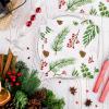 100 Christmas Cocktail Napkins Holiday Disposable Napkins, 3 Ply Holly Mistletoe Berries Greenery Beverage Guest Hand Towels for Xmas Holiday Party Home Dinner Kitchen Bathroom Powder Room view 4