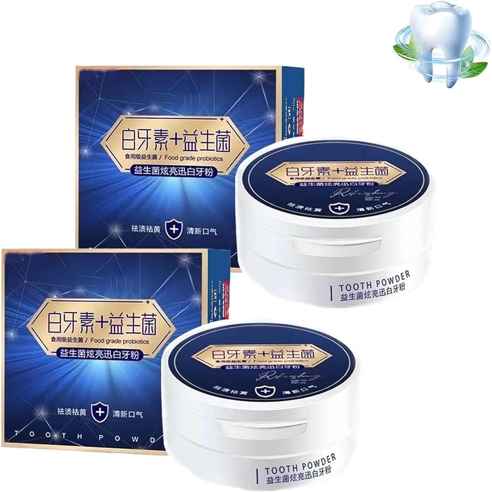 Tooth Powder, Teeth Whitening Powder, Remove Yellow, Remove Tooth Stains, Freshen Breath Oral Bright White Toothwash Powder,for Oral Hygiene Tools (2PCS)