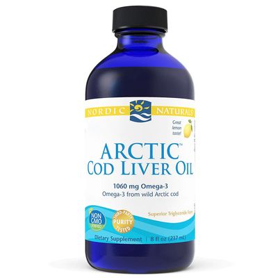 Nordic Naturals Arctic Cod Liver Oil, 1060mg Omega-3 from Cod Liver Oil, with EPA and DHA, Lemon Flavour, 237ml, Soy Free, Gluten Free, GMO Free