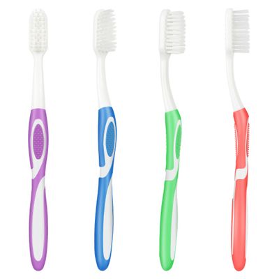 Extra Soft Toothbrushes for Adults - Flossing Toothbrush for Sensitive Teeth and Receding Gums, Tapered Bristles Ultra Clean Plaque Remover Travel Toothbrush Individually Wrapped Pack of 4