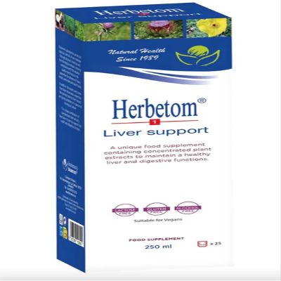 Herbetom Liver Support 250ml Food supplement Concentrated Plant Extract to Maintain Healthy Liver and Digestive Functions