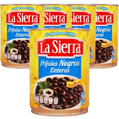 La Sierra Black Whole Beans 560g (Pack 5) / Mexican Canned Black Beans, Tinned Vegetables, Black Beans Frijoles
