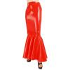PODSI Red Sexy Long Latex Skirts Without Zipper,red,Male S view 3
