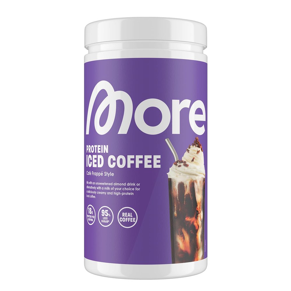 More Protein Iced Coffee, Caf Frapp Style, 500 g, 1.1 lbs, 20 Servings, Protein Powder with Instant Coffee, Low in Sugar and Fat Made in Germany