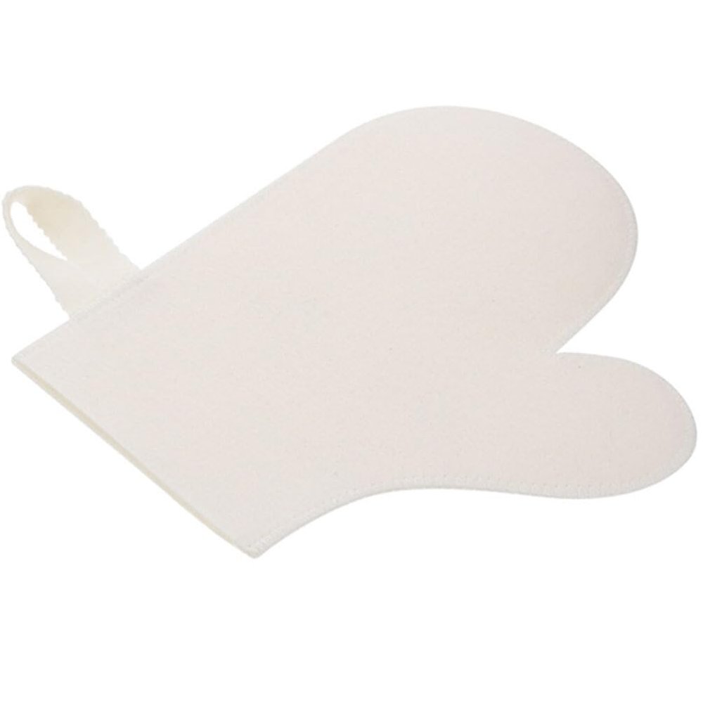 Felt Sauna Gloves Bath Gloves Fashion Felt Sauna Heat Protecting Mitt Bathing Mitten Shower Mitten Heat Protecting Glove White Simple