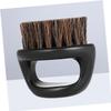 FOMIYES Men's Beard Brush Black Boar Bristle Round Hair Bristle Shaving Brush Portable for Grooming and Salon Use view 2