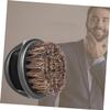 FOMIYES Men's Beard Brush Black Boar Bristle Round Hair Bristle Shaving Brush Portable for Grooming and Salon Use view 3