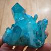 SHERAF 120-140g Sky Blue Aura Crystal Cluster Angel Wand Points Natural Raw Clear Quartz Rough Healing Topaz Seed Prism view 4