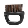 Beavorty Mens Boar Bristle Beard Brush Portable round Shaving Brush with Black Handle for Beard Grooming and Shaping at Home Or Salon view 1