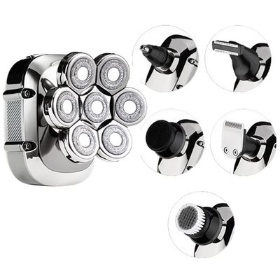 JQUAL Electric Razor for Men's, Men's 7D Electric Shaver Beard Trimmer for Bald LED Display Wet & Dry Waterproof Shaver Multifunctional Razor 6 In1 Grooming Kit