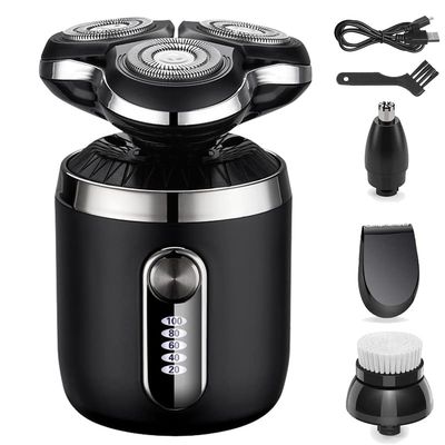 Electric Razor for Men's, Electric Shaver for Men Wet and Dry Waterproof Cordless 3D Rotary Shavers USB Rechargeable Beard Trimmer with LCD Display
