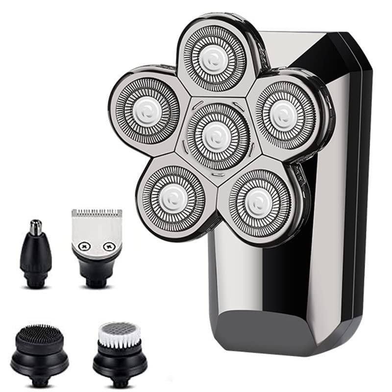 Electric Razor for Men's, Men Electric Razor Wet and Dry Bald Head Shaver for Men 5 in 1 Grooming Kit Floating Head Beard Nose and Ear Hair Trimmer Razor