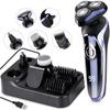 Electric Razor for Men's, 5 in 1 Electric Razor for Men Hair Clipper Rotary Shaver Beard Trimmer Waterproof USB Fast Charging Cordless Nose Hair Trimmer view 1