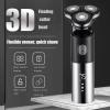Electric Razor for Men's, 3 Head Electric Shaver for Men 3D Electric Razor Waterproof Beard Trimmer Cutter for Men Shaving Machine Recharge LED Display view 2