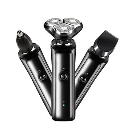 Electric Razor for Men's, 3 in 1 Electric Shaver Razor for Men Shaving Machine 4D Smart Male Rechargeable Three-Head Nasal Hair Trimmer Kit