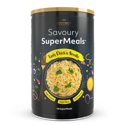 Protein Works - Savoury SuperMeals, Vegan & High Protein, 26 Vitamins and Minerals, 10 Meals, Tasty Chickn Noodle, 900g