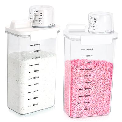 2 Packs Laundry Detergent Dispenser,78 oz Laundry Detergent Container,Laundry Scent Booster Beads Dispenser for Washing Powder,Soda Powder, Grain