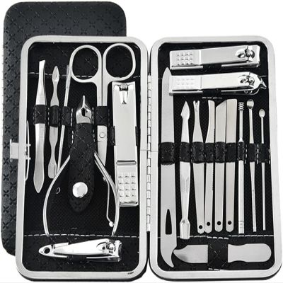 DLUXCA 19pcs/Set Pruning Nail Clippers Cutting Pliers Set Single Groove Pedicure Inflammation Tool Home