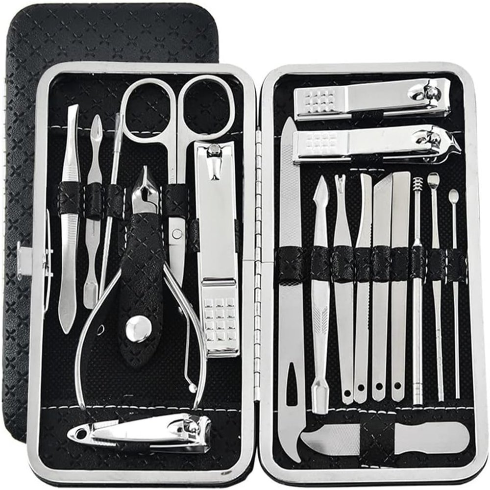 DLUXCA 19pcs/Set Pruning Nail Clippers Cutting Pliers Set Single Groove Pedicure Inflammation Tool Home