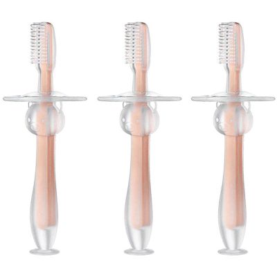 ZUMAHA Food Grade Silicone Kids Toothbrush, Toddler Toothbrush Ages 1-3, Manual Toothbrush for Bright Smiles