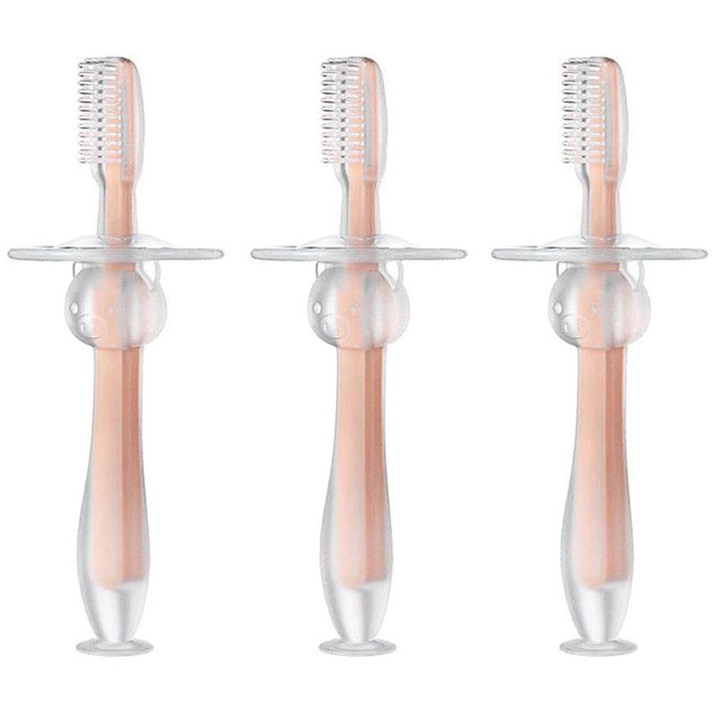 ZUMAHA Food Grade Silicone Kids Toothbrush, Toddler Toothbrush Ages 1-3, Manual Toothbrush for Bright Smiles