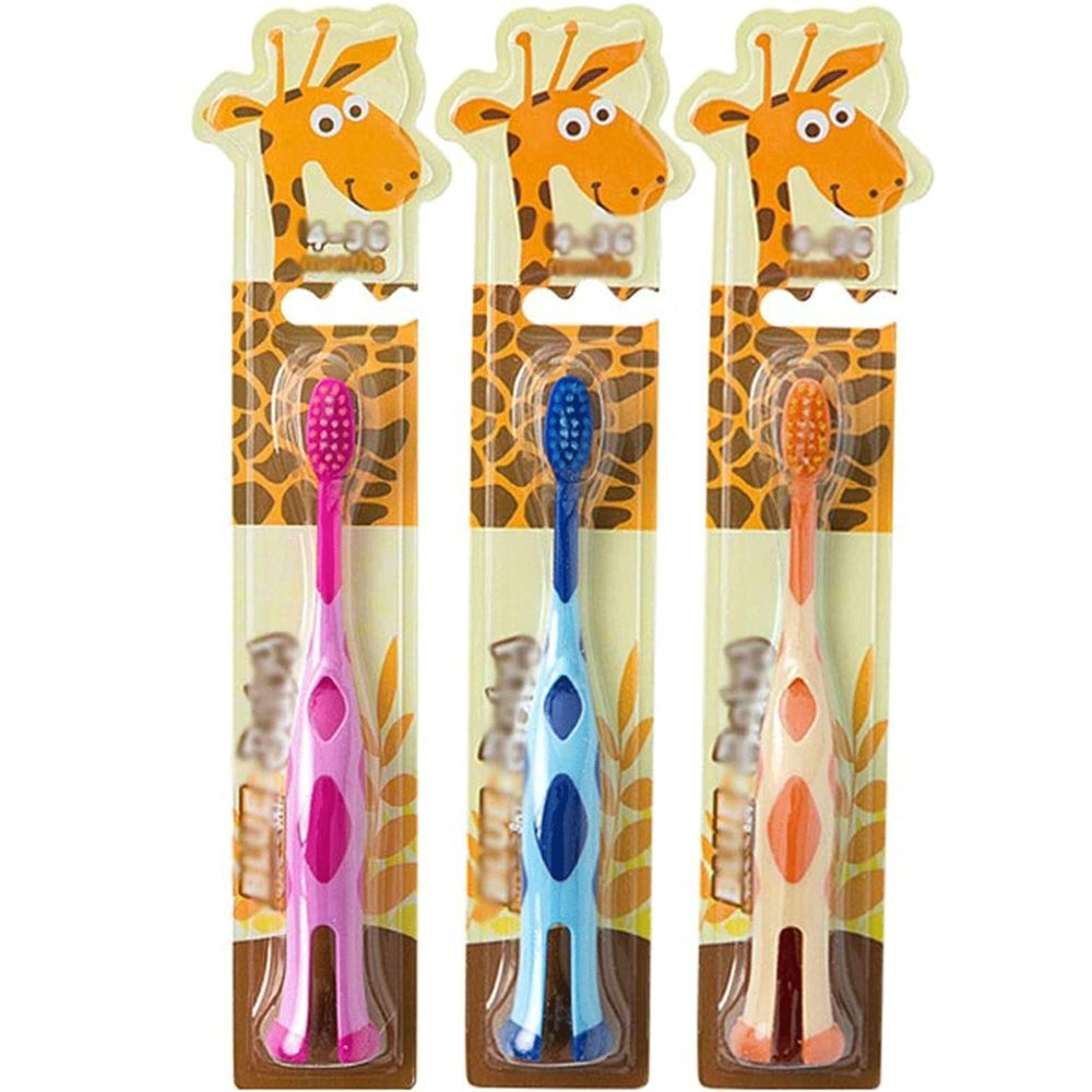 ZUMAHA Lovely Little Deer Kids Toothbrush, Extra Soft Manual Toothbrush for Protect Sensitive Gums, Toddler Toothbrush Ages 2-6