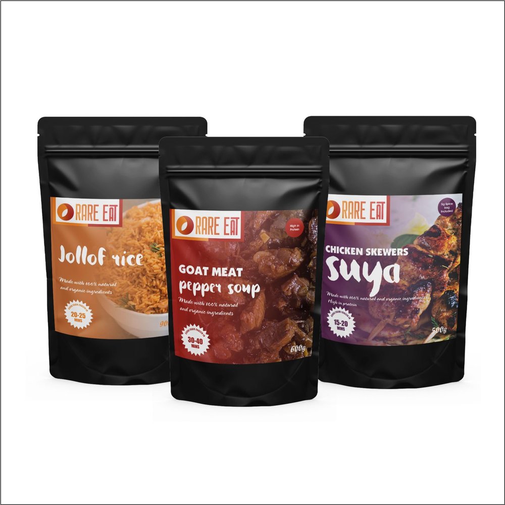 Nigerian Jollof Rice + Goat Meat Peppersoup + Chicken Skewers Suya | Serves 5