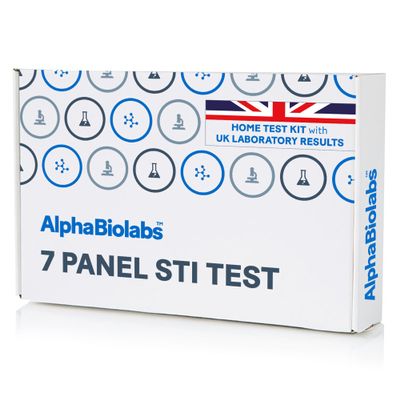 AlphaBiolabs Home STI Test - Tests for 7 STIs: Chlamydia, Gonorrhoea, Mycoplasma genitalium, Mycoplasma hominis, Trichomoniasis, Ureaplasma parvum (UTI) and Ureaplasma urealyticum (UTI)