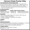 Calcium Citrate Powder - Vegan Friendly (500g) view 2