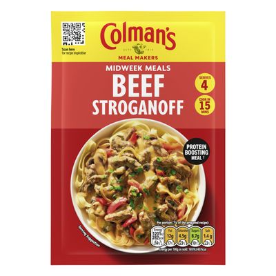 Colman's Midweek Meals Beef Stroganoff Meal Maker quick to prepare sauce mix for a protein-boosting meal 16x 39 g