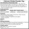 Calcium Citrate Powder - Vegan Friendly (1kg) view 2
