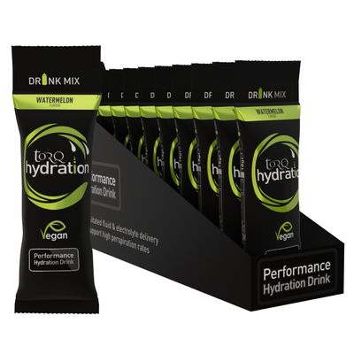 Torq Hydration - Watermelon - Rapid Rehydration Electrolytes Powder Hypotonic Profile Running, Cycling, Sports Hydration Drink - Single Serve - Box of 15