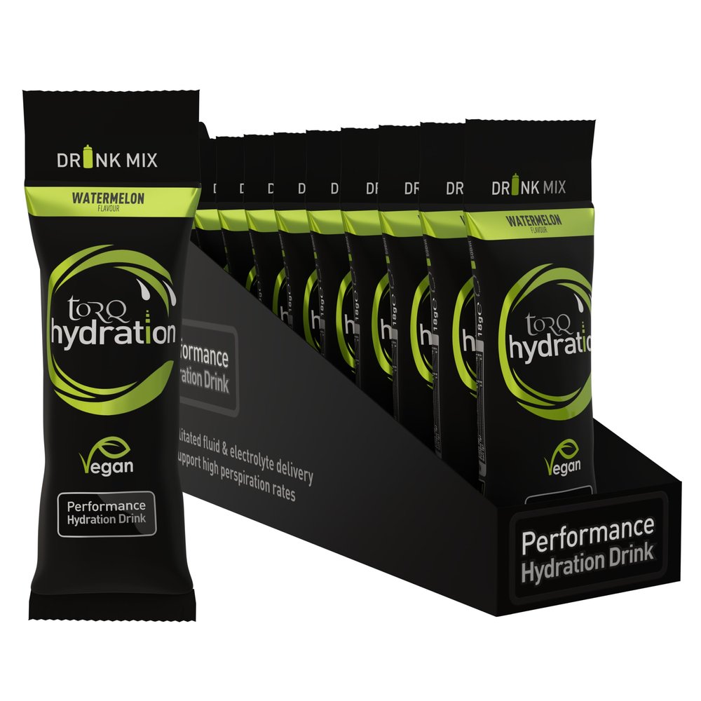 Torq Hydration - Watermelon - Rapid Rehydration Electrolytes Powder Hypotonic Profile Running, Cycling, Sports Hydration Drink - Single Serve - Box of 15