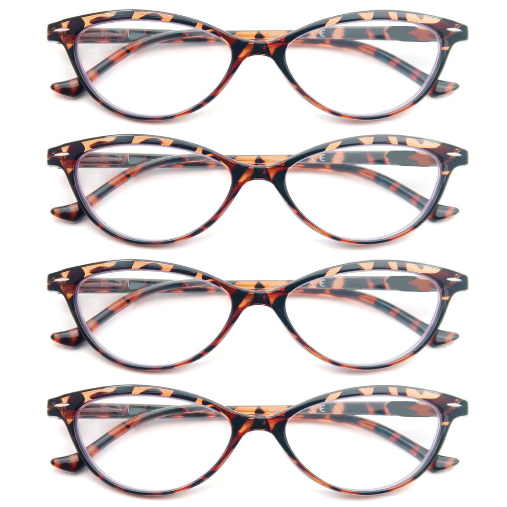 HEEYYOK Reading Glasses Womens Floral/Flower Pattern Cat Eye Ladies Readers Glasses +3.75 Comfortable Colorful Lightweigth Frame